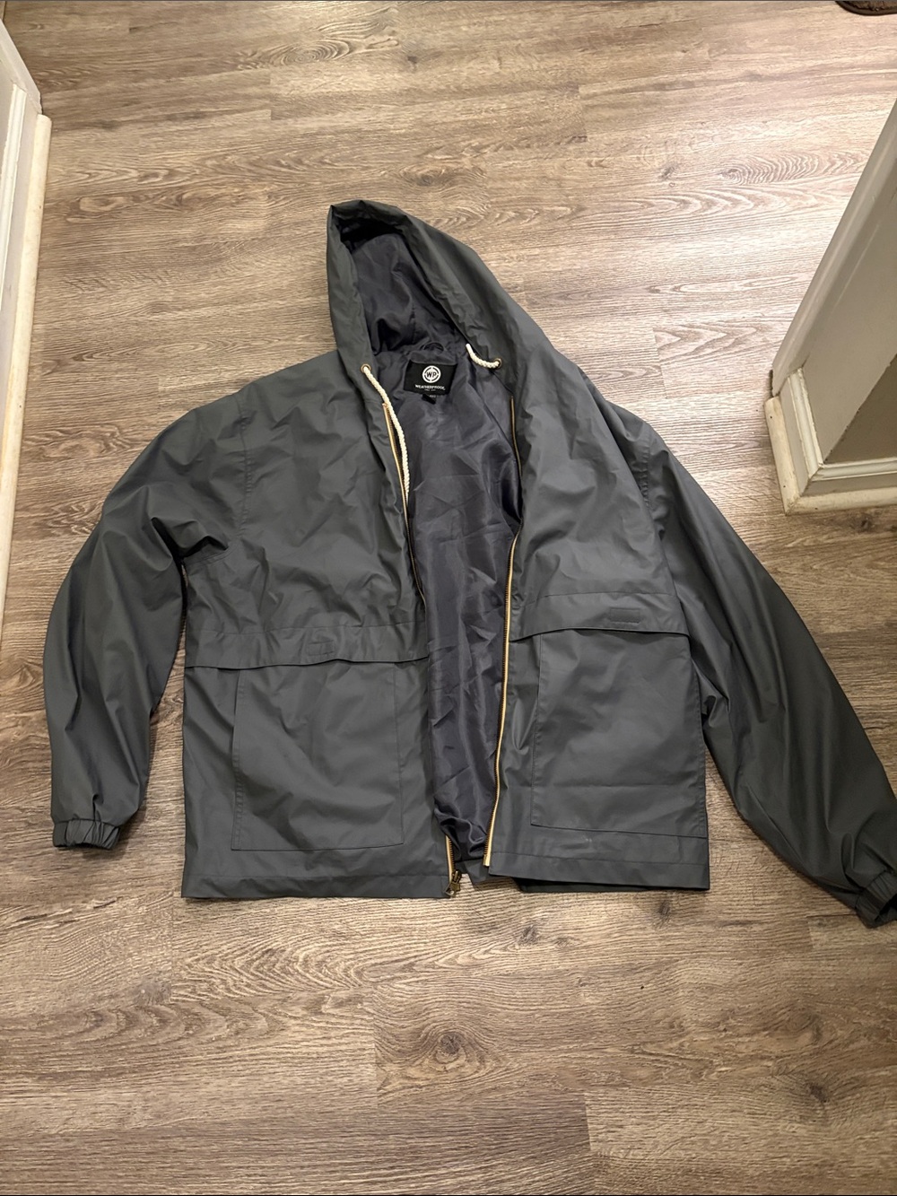 Weatherproof Hooded Raincoat - Charcoal
